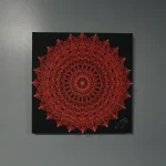 Mandala Flúor Anaranjado Cuadrado