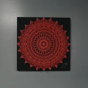 Mandala Flúor Anaranjado Cuadrado