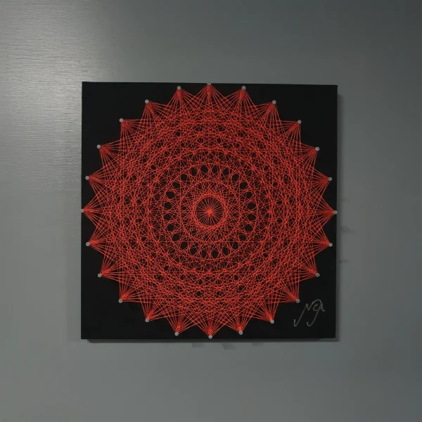 Mandala Flúor Anaranjado Cuadrado