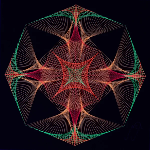 Octágono Flamas Flúor