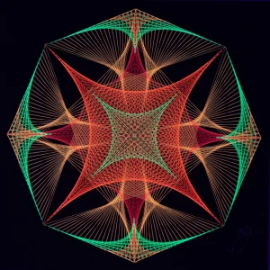 Octágono Flamas Flúor Extendido