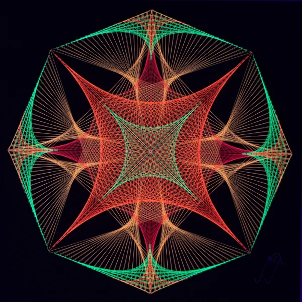 Octágono Flamas Flúor Extendido