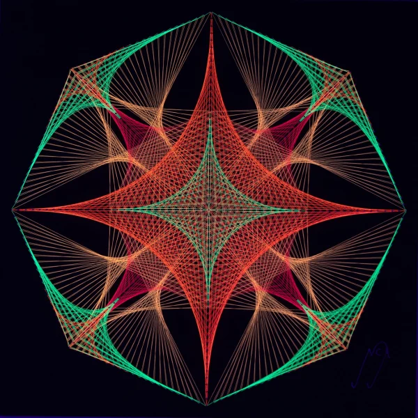 Octágono Flamas Flúor Extendido 45°